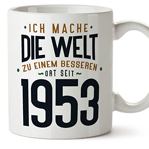 MUGFFINS Tazas 1953 Cumpleaños - En Alemán - Ich Mache Die Welt zu Einem Besseren - 11 oz / 330 ml...