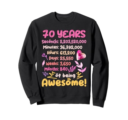 ¡70 Años! Regalo De Cumpleaños para 70 Cumpleaños Sudadera