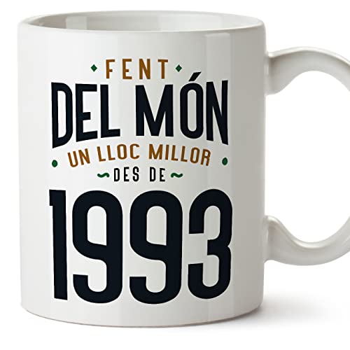 MUGFFINS Tazas 1993 Cumpleaños - En Catalán - Fent del Món un Lloc Millor - 11 oz / 330 ml -...