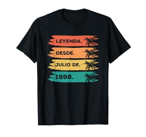 Leyenda Desde Julio 1998 Cumpleaños Retro 28 Años Camiseta