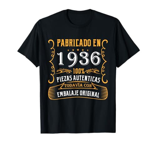 Fabricado 1936 Años Cumpleaños Hombre Mujer Nacen En 1936 Camiseta