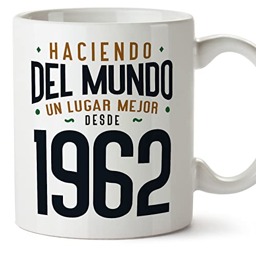 MUGFFINS Tazas 1962 Cumpleaños - En Español - Haciendo del Mundo un Lugar Mejor - 11 oz / 330 ml -...
