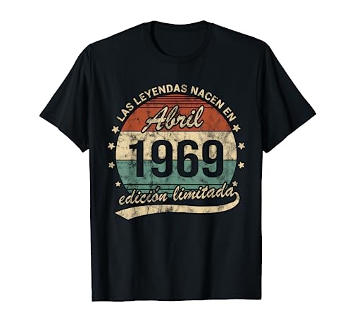 Las Leyendas Nacen En Abril 1969 Hombre o Mujer Retro Camiseta