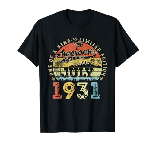 95 Edición Limitada 1931 Único Julio 95 Cumpleaños Camiseta