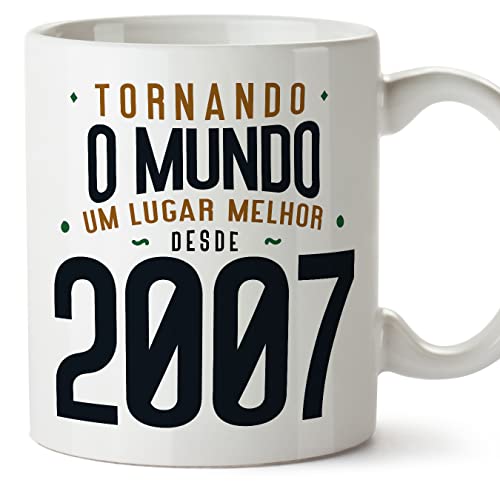 MUGFFINS Tazas 2007 Cumpleaños - En Portugués - Tornando o Mundo um Lugar Melhor - 11 oz / 330 ml...