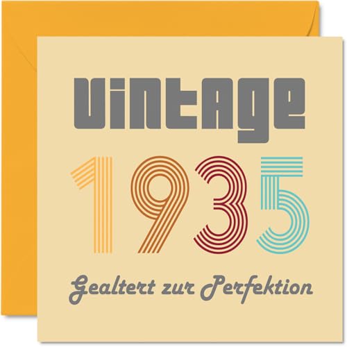 Stuff4 90. Tarjetas de cumpleaños para hombres y mujeres, diseño vintage de 1935 envejecido a la...