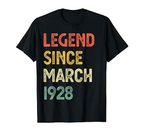 Leyenda de cumpleaños de 96 años desde marzo de 1928 Camiseta