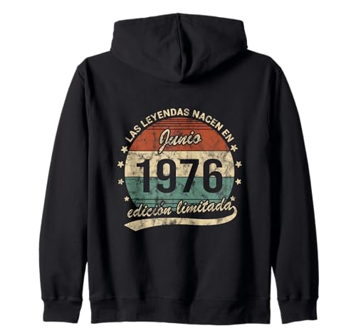 50 Años Cumpleaños Las Leyendas Nacen Junio 1976 Retro Sudadera con Capucha