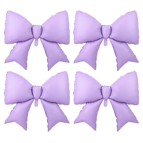 4 globos gigantes con lazo, 98 x 75 cm, globos de coqueta de papel de aluminio para cumpleaños,...