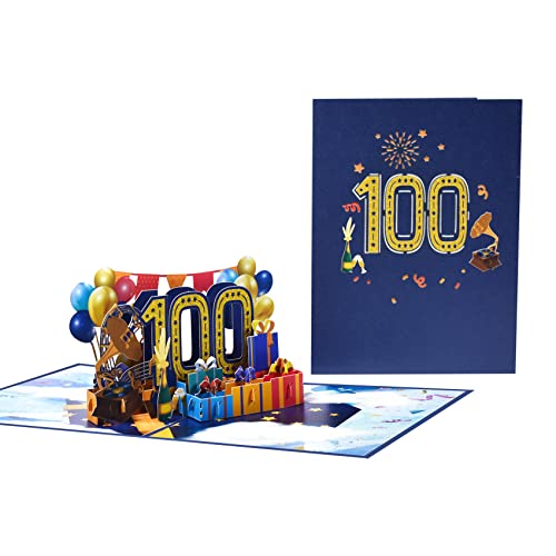Magic Ants - Tarjeta emergente para 100 aniversario de boda, tarjeta de felicitación 3D para 100 aniversario de boda, tarjeta de cumpleaños de 100 años