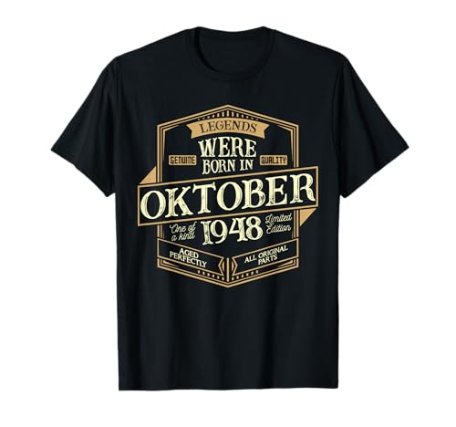Octubre 1948 Cumpleaños Hombre Camiseta