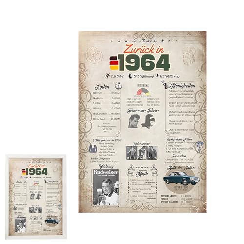 KARELLS Regalos para Hombre/Mujer 60 años,Tarjeta de Felicitación 60 años Cumpleaños,Póster de...