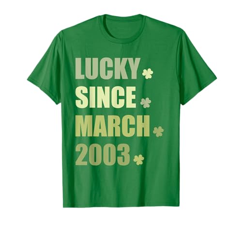 Lucky since marzo 2003, San Patricio fiesta de 20 cumpleaños Camiseta