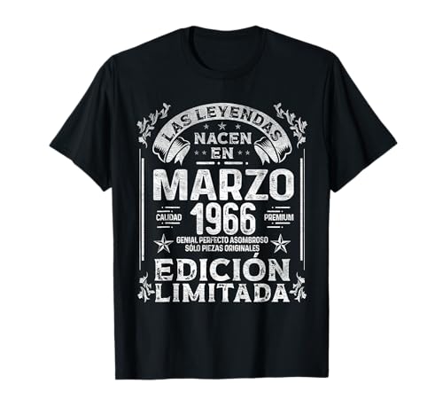 Las Leyendas nacen en Marzo de 1966 - 59 Años Cumpleaños Camiseta