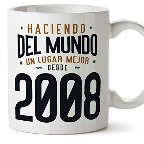 MUGFFINS Tazas 2008 Cumpleaños - En Español - Haciendo del Mundo un Lugar Mejor - 11 oz / 330 ml -...