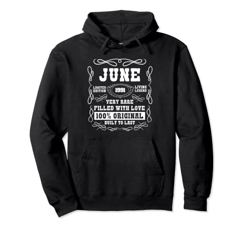 Junio 1991 edición limitada limitada de 30 cumpleaños Sudadera con Capucha