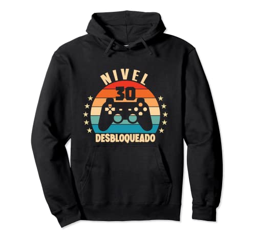 Nivel 30 Desbloqueado Gamer 30 Años 1993 Divertido Chico Sudadera con Capucha