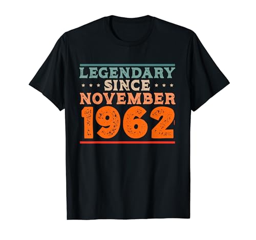 Legendario desde noviembre de 1962 Retro Vintage Fiesta de cumpleaños Camiseta