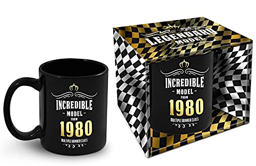 Bombo Taza de cumpleaños con año de nacimiento 1980