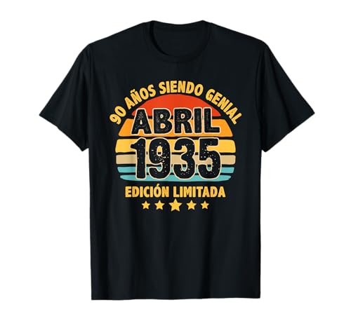 Abril 1935 90 Años Hombre Cumpleaños Regalo Abril 1935 Camiseta