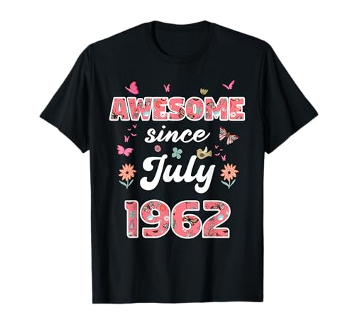 Impresionante Desde Julio 1962 Flores 1962 Julio Cumpleaños Camiseta