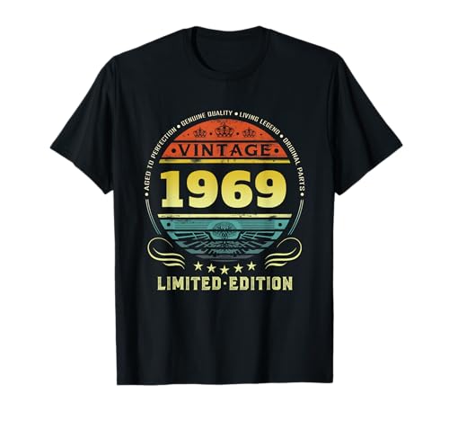 Vintage 1969 Edición Limitada 1969 Camisetas de cumpleaños Camiseta