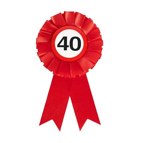 Tiwoca regalo para el 40 cumpleaños – Insignia roja y blanca con diseño de señal de tráfico...