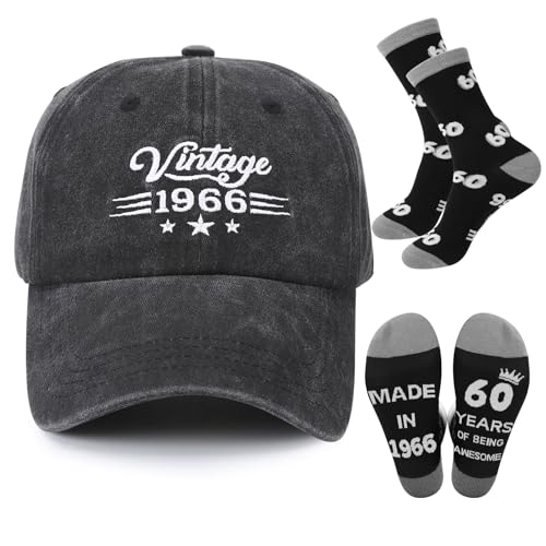 ViEinkaufen Regalos de cumpleaños número 60 para hombres y mujeres, gorra de béisbol para él...