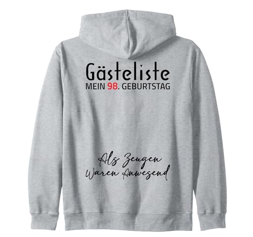 Gästeliste Mein 98. Geburtstag Libro de visitas Firma Sudadera con Capucha