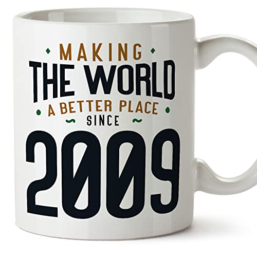 MUGFFINS Tazas 2009 Cumpleaños - En Inglés - Making the World a Better Place - 11 oz / 330 ml -...