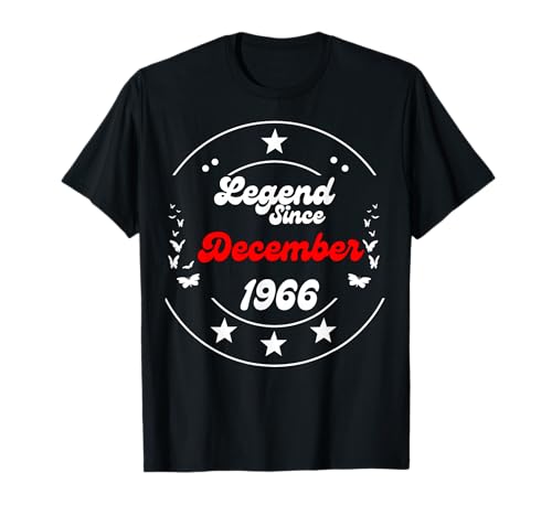 Diciembre 1966 Cumpleaños Leyenda Hombre Niño Desde Diciembre 1966 Camiseta