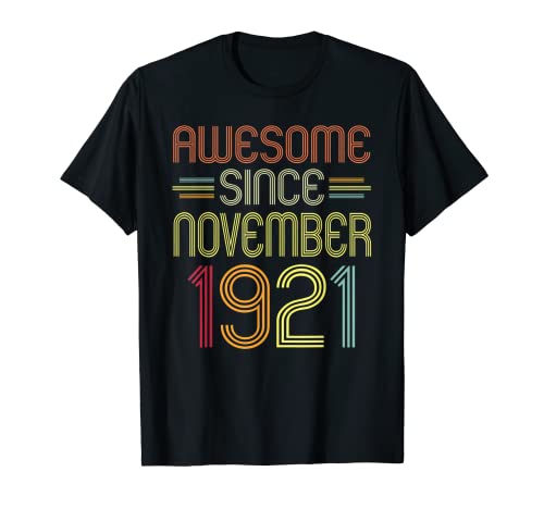 Regalos de cumpleaños 101 impresionantes desde noviembre de 1921 101 años Camiseta