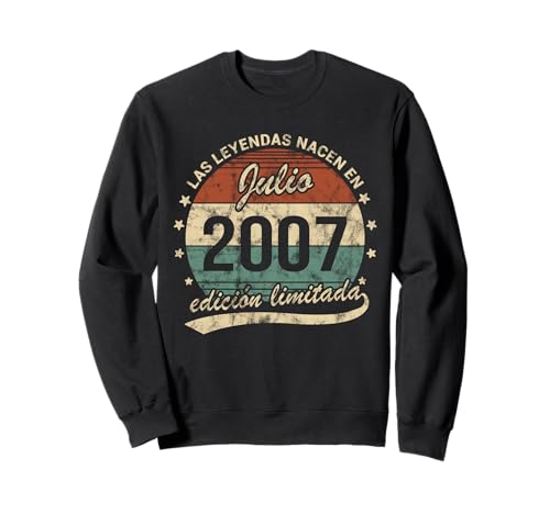 Las Leyendas Nacen En Julio 2007 Hombre Mujer Retro Sudadera