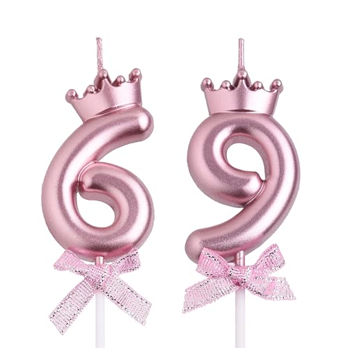 VSHILI Velas de cumpleaños 69 y 96, velas de cumpleaños con números de 96 y 69 años, decoración...