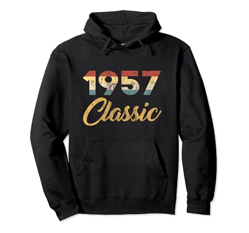 Nacido En 1957 Celebración Clásica Años 50 64 Cumpleaños Sudadera con Capucha