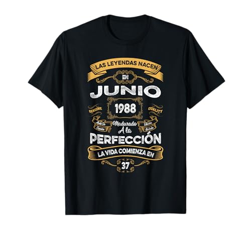 Mujer Leyendas Junio 1988 Hombre Mujer 37 Años Cumpleaños Camiseta