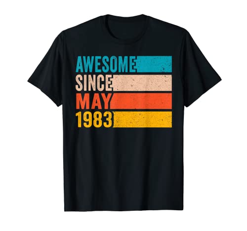 Feliz fiesta de cumpleaños 39 39 años impresionante desde mayo 1983 Camiseta