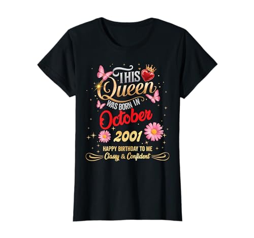Esta Reina Nació en Octubre 2001 Octubre 2001 Cumpleaños Camiseta