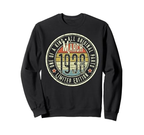 87 Cumpleaños Vintage Marzo 1938 Retro Edición Limitada Sudadera
