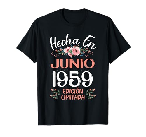 Hecha En Junio 1959 Mujer Regalo 67 Años Cumpleaños Camiseta