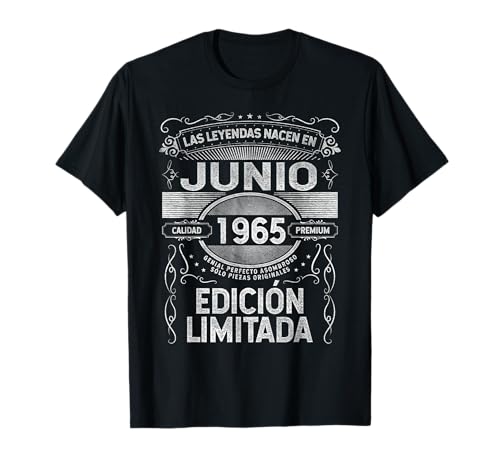 Las Leyendas nacen en Junio de 1965 - 61 Años Cumpleaños Camiseta