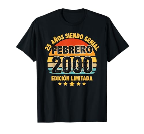Febrero 2000 25 Años Hombre Cumpleaños Regalo Febrero 2000 Camiseta
