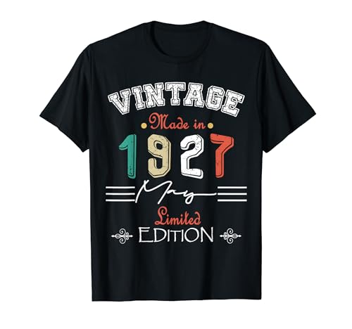 Nacido En Mayo 1927 Vintage Feliz Cumpleaños 97 años Camiseta