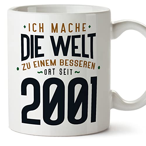 MUGFFINS Tazas 2001 Cumpleaños - En Alemán - Ich Mache Die Welt zu Einem Besseren - 11 oz / 330 ml...