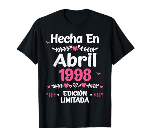 27 Cumpleaños Mujer 27 años Hecha En 1998 Abril Camiseta