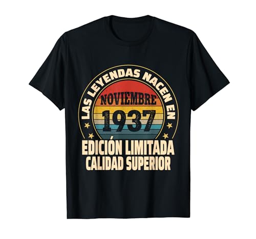 Edición Limitada Noviembre 1937 - Cumpleaños 87 Años Camiseta