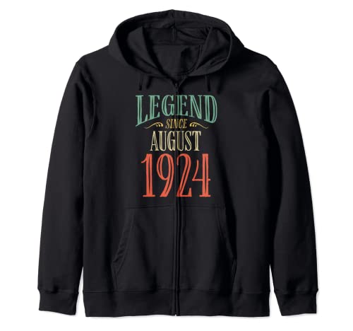 Leyenda desde agosto 1924 Diseño de cumpleaños Sudadera con Capucha
