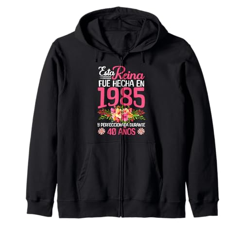 40 Años Regalo de Cumpleaños Mujer Hecha En 1985 40 Años Sudadera con Capucha