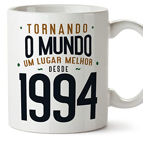 MUGFFINS Tazas 1994 Cumpleaños - En Portugués - Tornando o Mundo um Lugar Melhor - 11 oz / 330 ml...