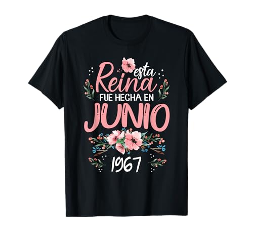 Hecha En Junio 1967 Mujer Regalo 59 Años Cumpleaños Camiseta